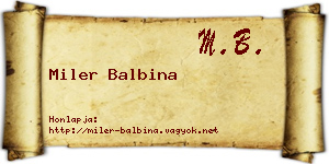 Miler Balbina névjegykártya